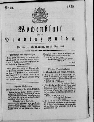 Nr. 21, Ausgabe vom 23. Mai 1835