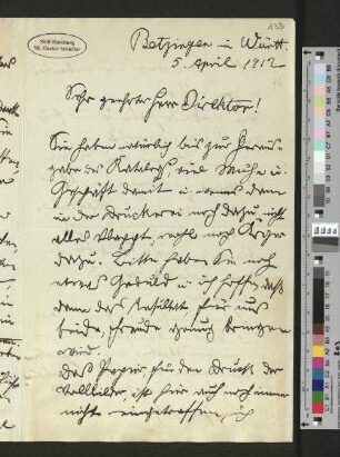 Brief an Gustav Schiefler