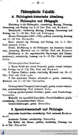 A. Philologisch-historische Abteilung.
