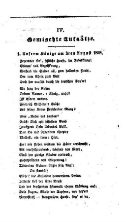 Unserm Könige am 3ten August 1828