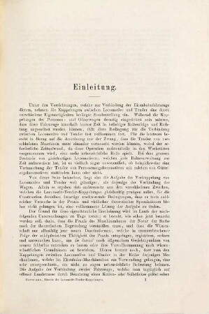 Theorie der Locomotiv-Tender-Kuppelungen : mit einem Atlas, [1]. [Textband]