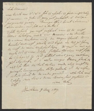Brief an Alexander Mendelssohn : 09.08.1827
