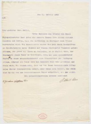 Brief an Bernhard Sekles : 21.10.1914