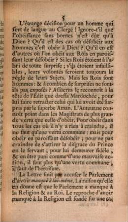 Lettre A Un Ami, Où l'on réfute les cinq Lettres sur les Remontrances du Parlement : [3 Janvier 1754]