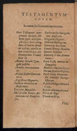 Testamentum Novum.