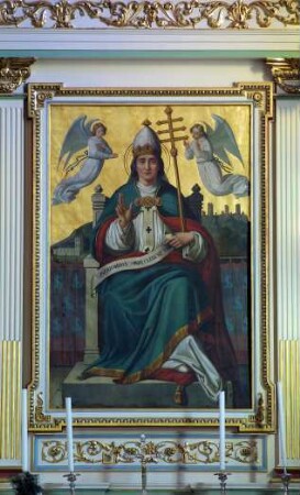 Frankreich. Alsace. Haut Rhin. Eguisheim. Kirche innen. Gemälde