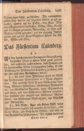 Das Fürstentum Calenberg