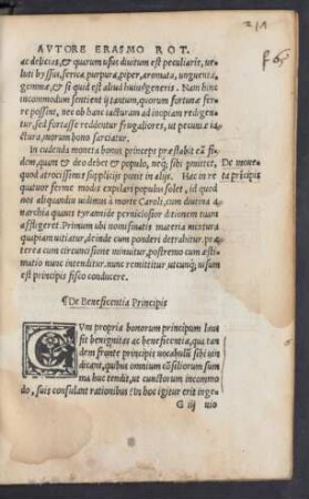 De Beneficentia Principis