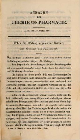 Annalen der Chemie und Pharmacie : vereinigte Zeitschrift des Neuen Journals der Pharmacie für Ärzte, Apotheker und Chemiker u. des Magazins für Pharmacie und Experimentalkritik, 49. 1844