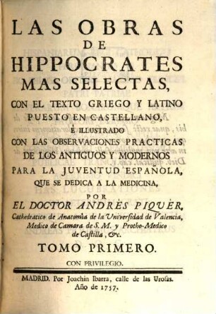 Las obras de Hippocrates mas selectas