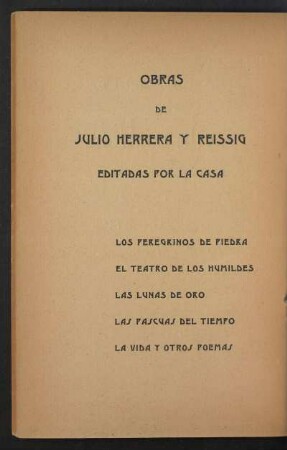 Obras de Julio Herrera y Reissig