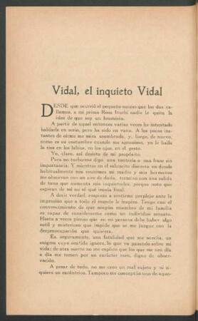 Vidal, el inquieto Vidal