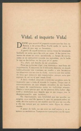 Vidal, el inquieto Vidal