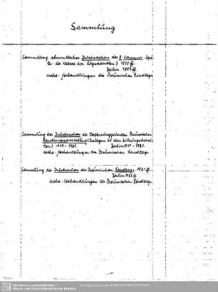 Sammlung Drucksachen