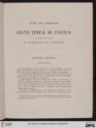 Chapitre premier: Introduction