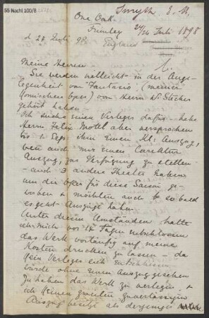 Brief an B. Schott's Söhne : 24.07.1898