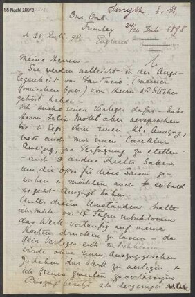 Brief an B. Schott's Söhne : 24.07.1898