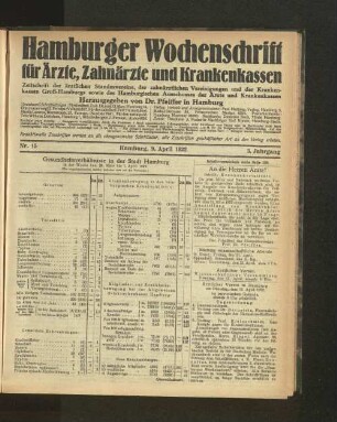Nr. 15. 9. April 1922