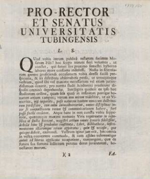 3, Pro-Rector et Senatus Universitatis Tubingensis