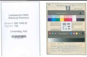 Entnazifizierung Karl Linnenberg , geb. 09.09.1908 (Angestellter)