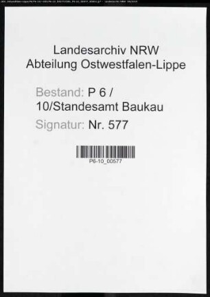 Sterberegister Standesamt Herne-Baukau (II)