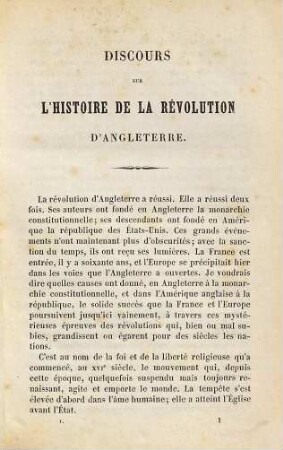 Pourquoi la révolution d'Angleterre a-t-elle réussi? : Discours sur l'histoire de la révolution d'Angleterre