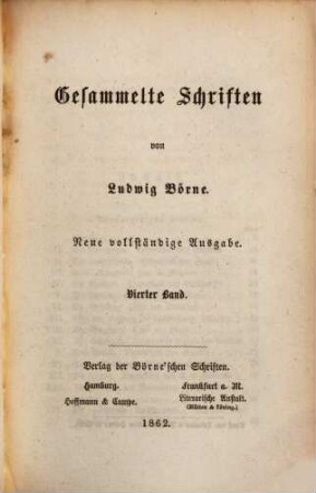 Gesammelte Schriften, 4. [Dramaturgische Blätter]