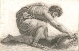 Laves, Georg Ludwig Friedrich; Studienzeichnungen - Person mit Krug (Ansicht)