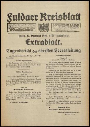 Ausgabe vom Mittwoch, den 27. Dezember 1916.