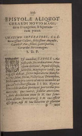 Epistolae aliquot Gerardi Noviomagi