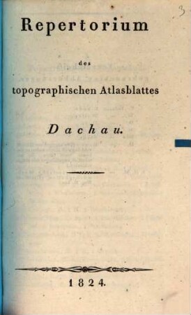 Repertorium des topographischen Atlasblattes Dachau