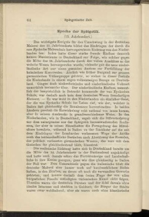 Epoche der Spätgotik. (15. Jahrhundert.)