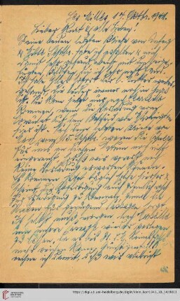 Korrespondenz von Alice und Ludwig Klein: Brief von Ludwig Klein an Kurt Klein