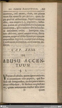 Cap. XXIII. De Abusu Accentuum