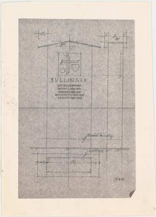 Döllgast, Hans; Familiengrab Bullinger - Ansicht; Schnitte