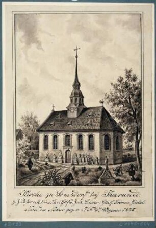 Die Kirche und der Friedhof in Somsdorf (Freital) bei Tharandt