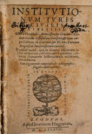 Theophili Institutionum iuris civilis libri IV