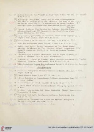 Metallarbeiten (Nr. 118-142)