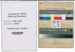 Entnazifizierung Joseph Lassonczyk , geb. 16.04.1902 (Arbeiter)