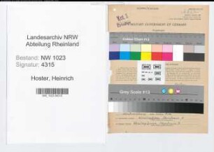 Entnazifizierung Heinrich Hoster , geb. 22.04.1889 (Landesinspektor)