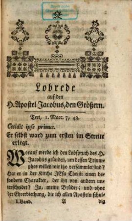 Sammlung auserlesener Kanzelreden über die vornehmsten Gegenstände in der Kirche, 1. 1777