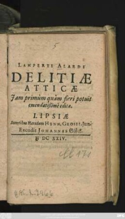 Lamperti Alardi Delitiae Atticae