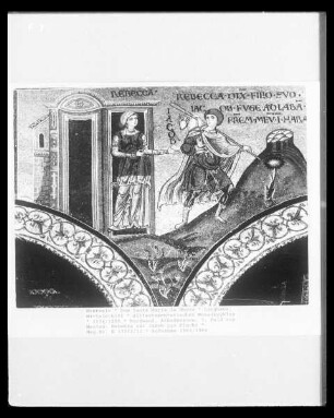 Mosaikprogramm — Bilder im Langhaus — Altes Testament — Nordwand, Arkadenzone, 7. Feld von Westen: Rebekka rät Jakob zur Flucht