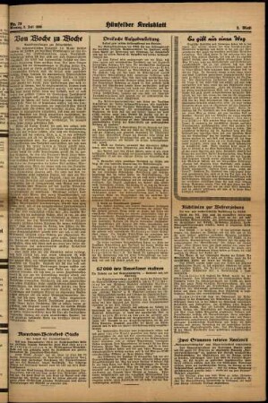 Zweite Ausgabe vom Montag, den 03. Juli 1939.