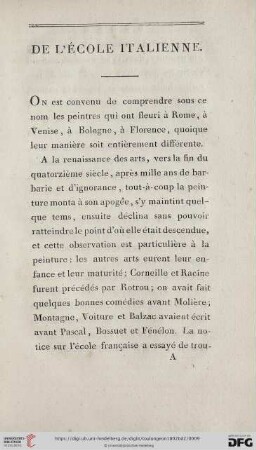 De L'École Italienne