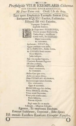 Præfulgida vitæ exemplaris Columna.