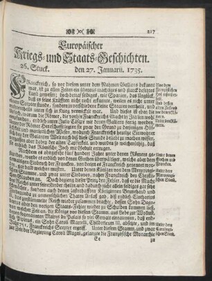 26. Stuck. den 27. Januarii. 1735.