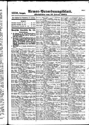 1370.Ausgabe. Dienstag, 13. Februar 1917