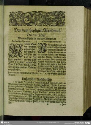 Von dem heyligen Abendmal