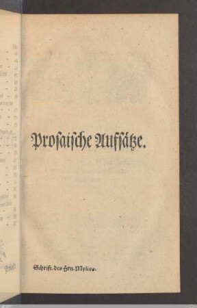 Prosaische Aufsätze.